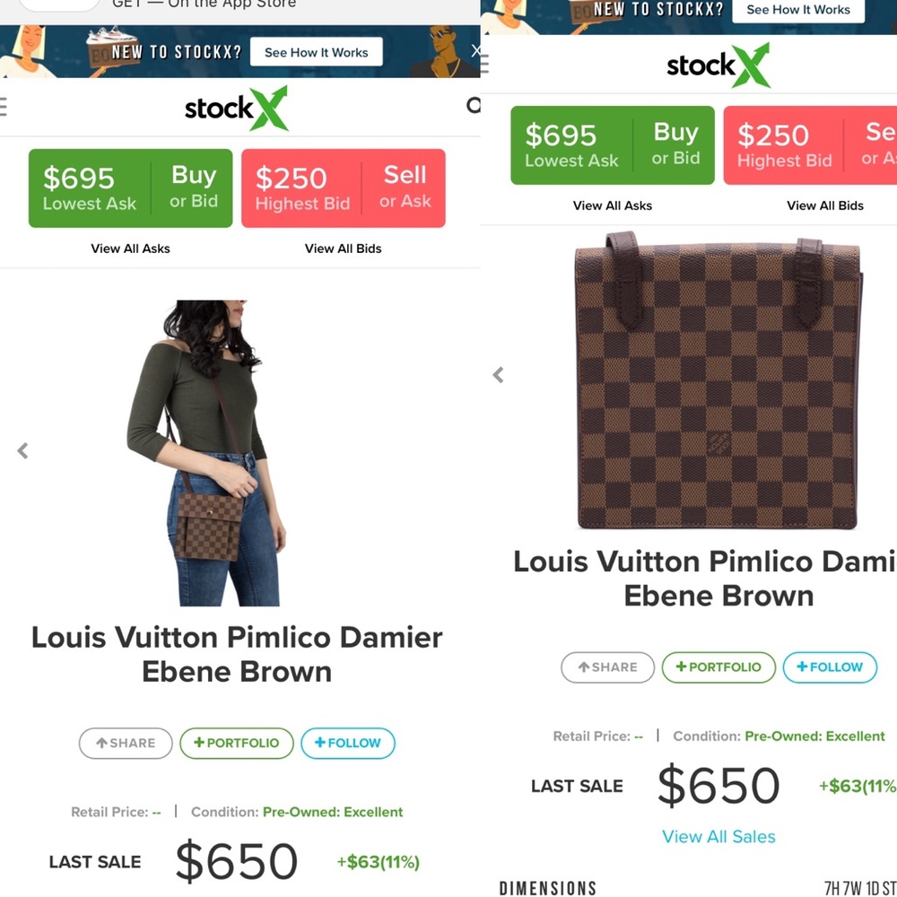 Louis Vuitton Pimlico Damier Ebene Brown